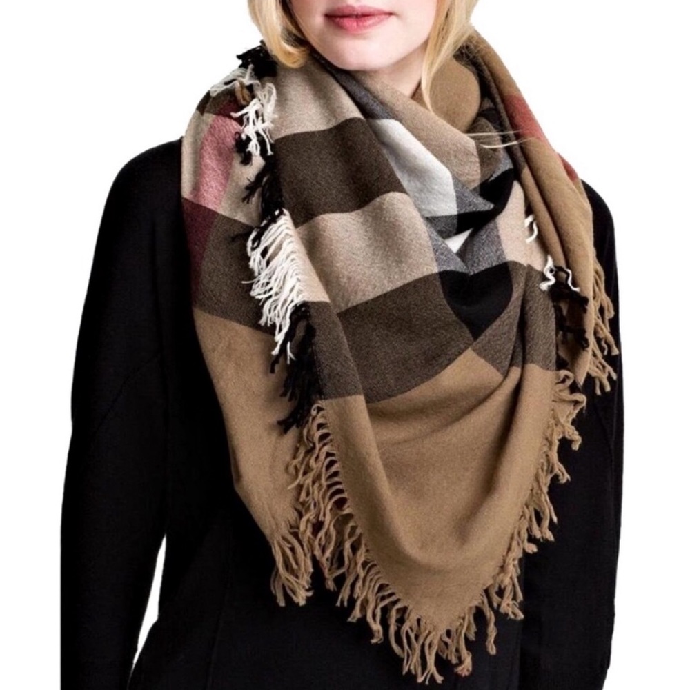 Burberry Colour Check Wool Scarf